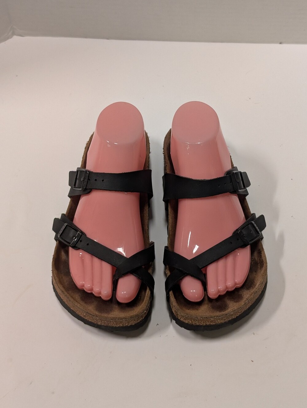 Birkenstock 38 Mayari Strappy Sandals Black Birko-Flor Women's 7